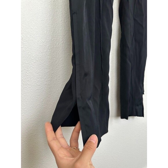 Theory Women's Viewpine C Berger Pants High Rise Pull On Black Mixed Media Sz 4 - Picture 5 of 12